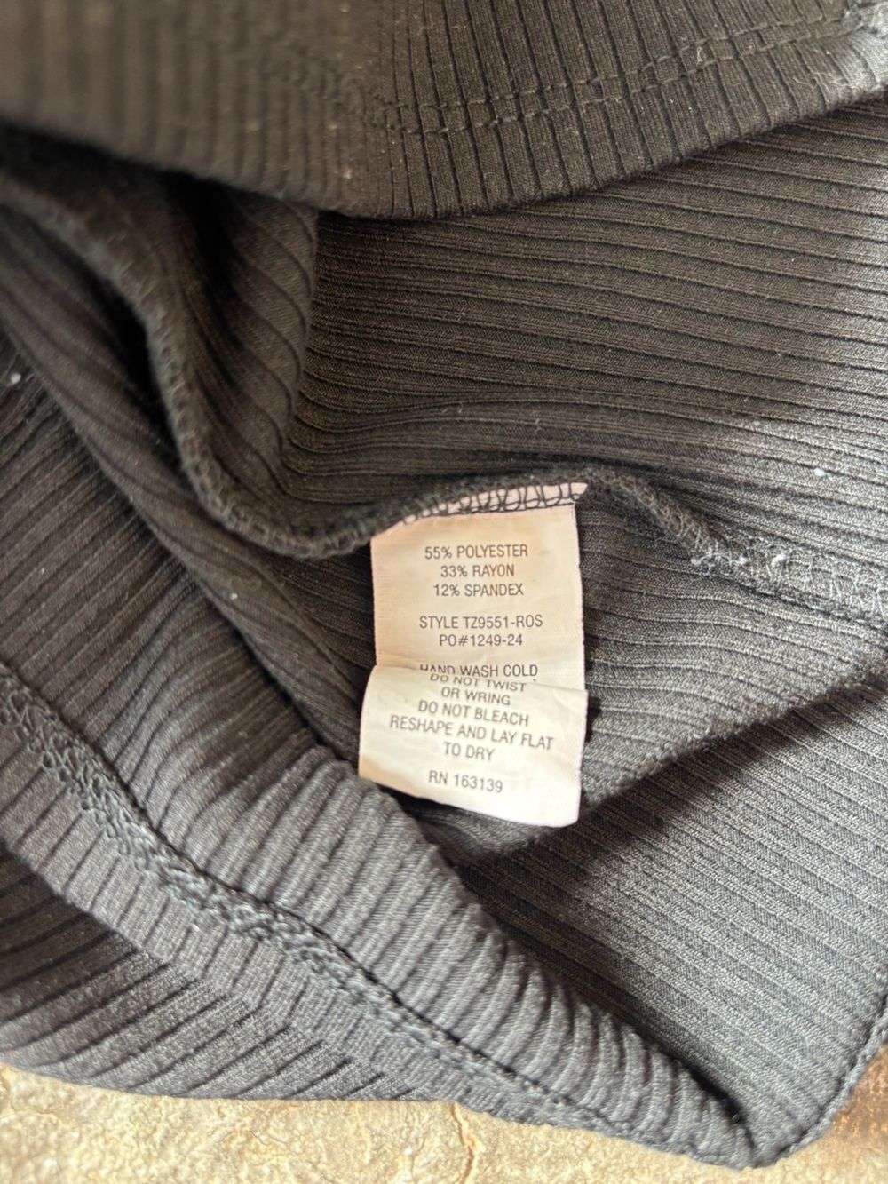 Black Ribbed Women’s Top - Picture 5 of 5